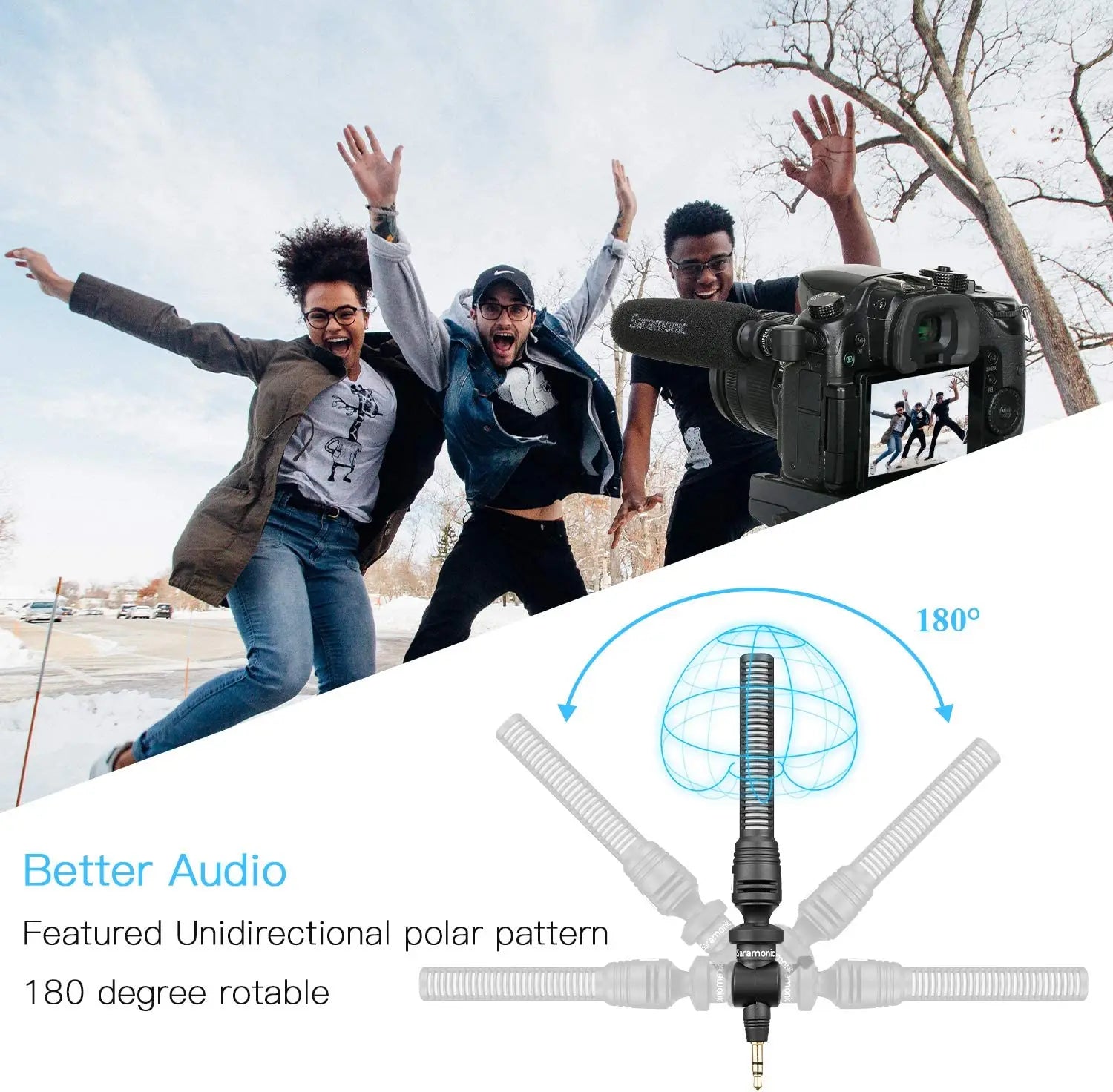 Saramonic SmartMic5 Mini Condenser Plug and Play Microphone for iPhone Android PC Computer DSLR Cameras Streaming YouTube Vlog