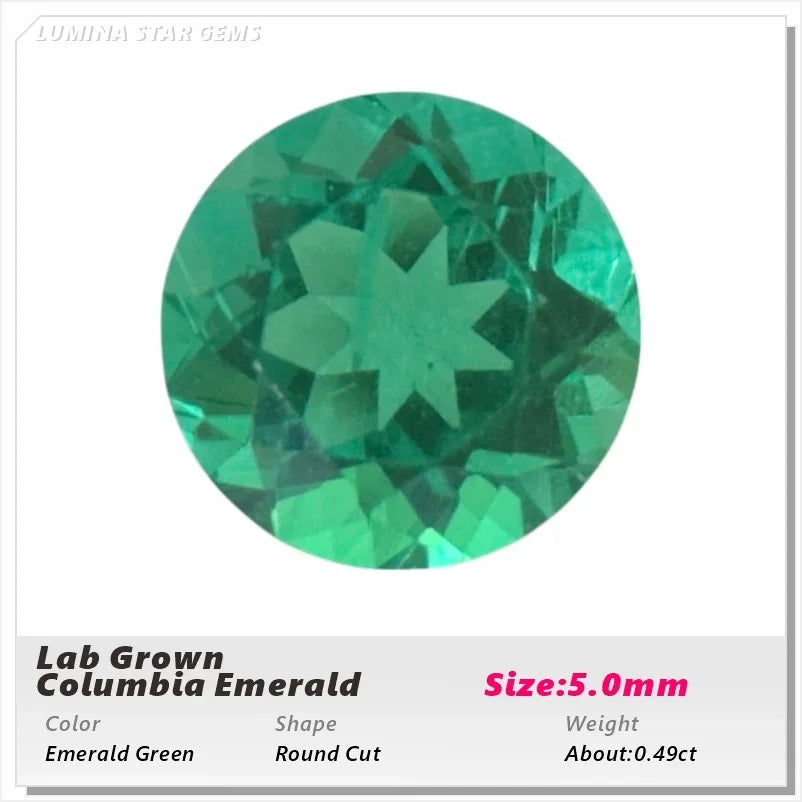 Lab Grown Colombian Emerald Stone High Quality Multiple Cuts Available Hydrothermal Hand-cutting Selectable AGL Certificate