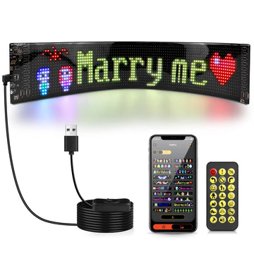 Smart Bluetooth Flexible LED Pixel Screen Strip 5V USB DIY Graffiti Sign LED Matrix Pixel Scrolling Display Advertising Light