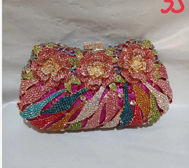 XIYUAN Women's Diamond Handbags Rhinestones Evening Bags Bridal Stones Clutch Purse Lady Clutches Bags Party Wedding Evening Bag