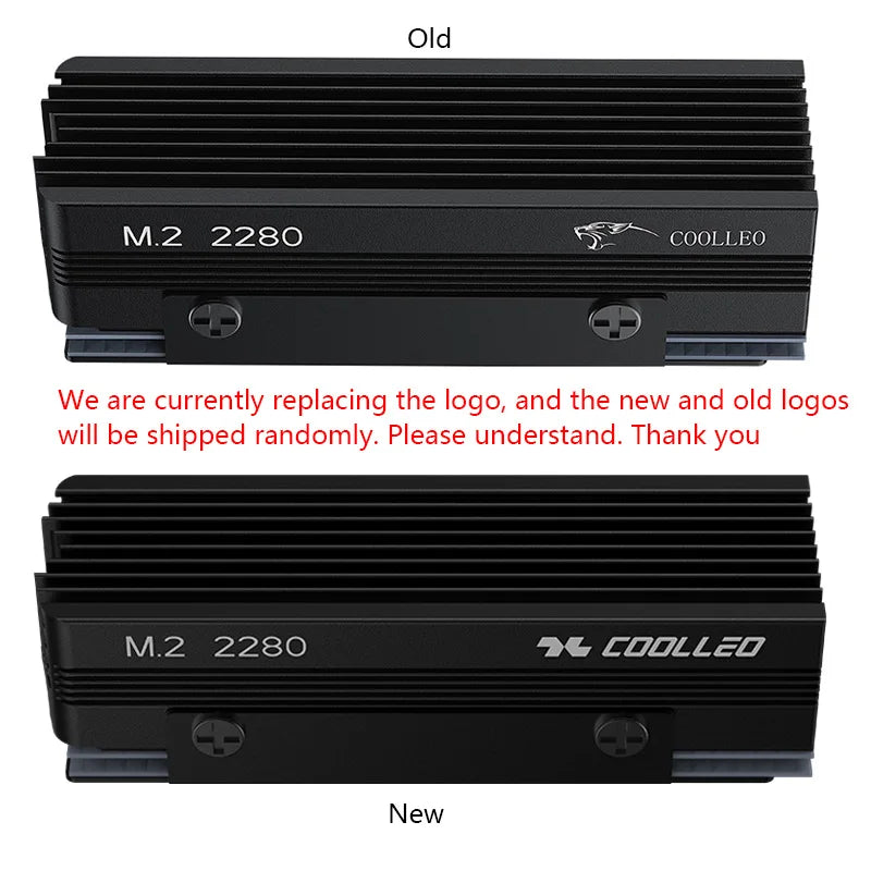 COOLLEO M.2 2280 SSD Heat sink with 14.8W/MK Thermal Pad 2 Heat Pipes Solid State Drive Radiator For M.2 NVMe 2280 SSD Cooler