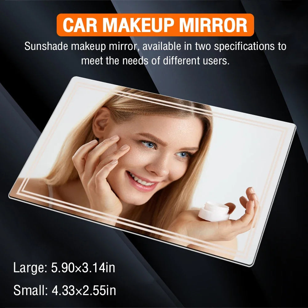 Car Makeup Mirror Stainless Steel Portable Auto Sun-Shading Visor HD Mirrors Car-styling Auto Interior Mirror