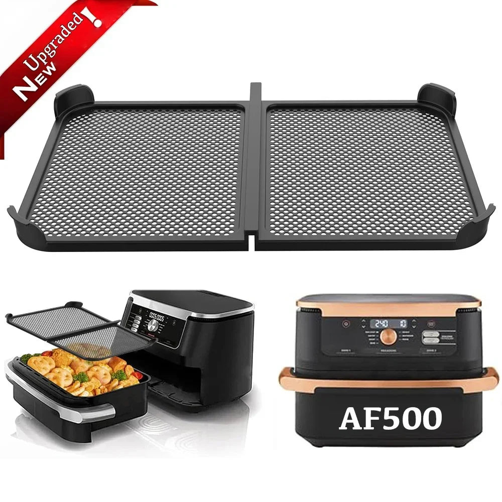 2nd generation Air Fryer Splatter Guard Heat Resistant for Ninja AF500 Air Fryer Reusable Foldable Oil Silicone Splatter Shield