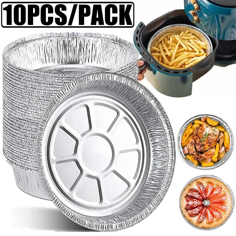 Air Fryer Aluminum Foil Pan Kitchen Supplies Food Containers Square Oven BBQ Tray Oil-proof Non-stick Kitchen Baking Tools