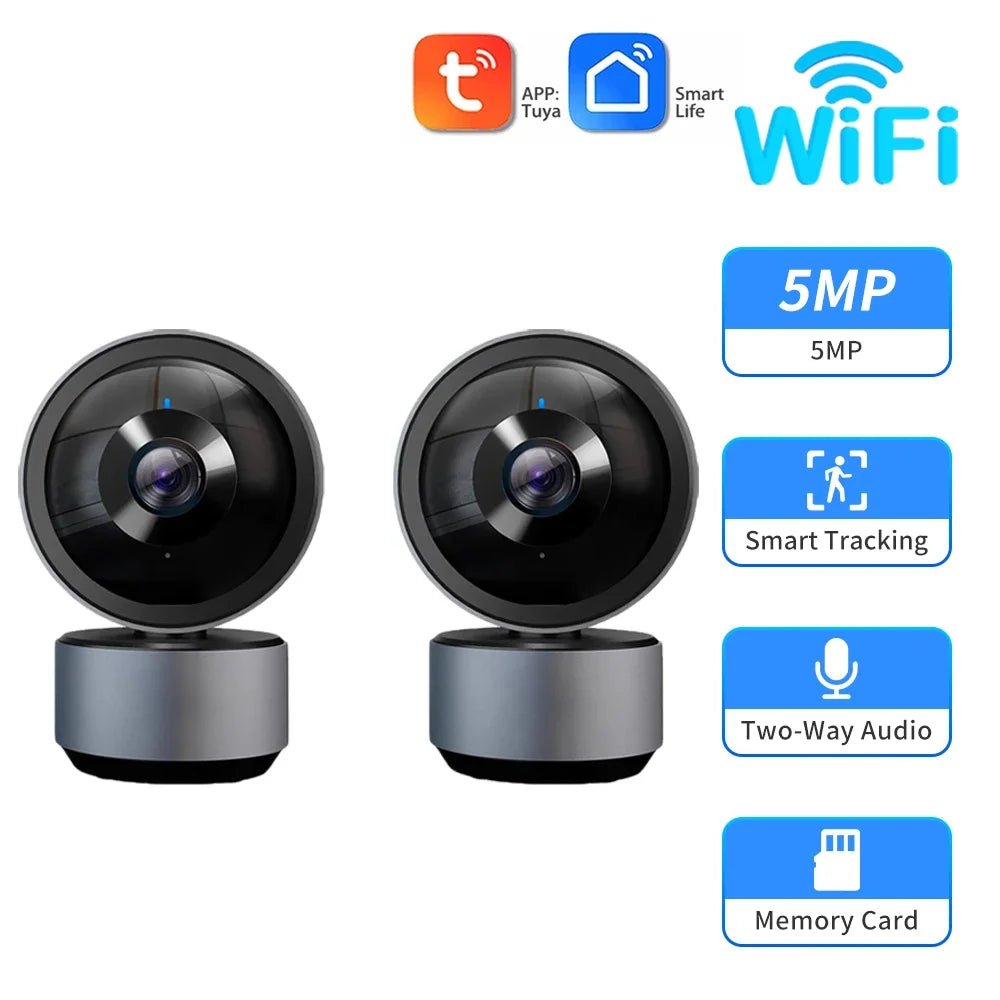 Smart Life 5MP IP WiFi Camera Surveillance Security Baby Monitor Automatic Human Tracking Cam Two Way Audio Indoor Video Camera