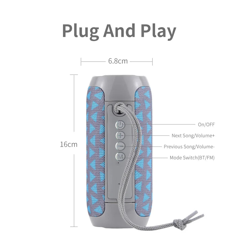 TG117 Bluetooth Speakers Portable Wireless Sound Box  Outdoor Loudspeaker Waterproof Stereo Surround Supports TF Radio