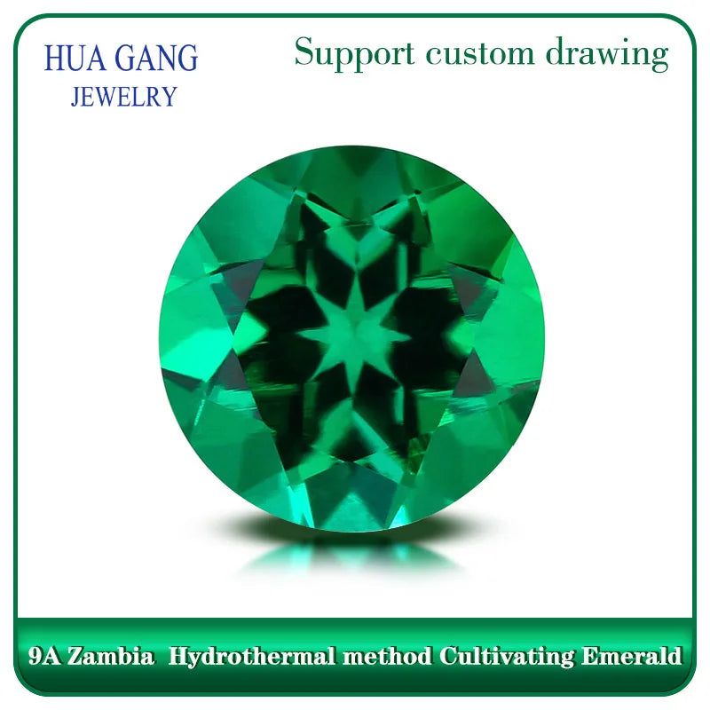 Zambian Emerald Laboratory Cultivate gemstones Round Pear Oval Heart drill including minor cracks and inclusions loose gemstone