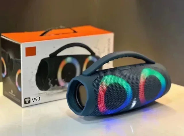 30W high power bluetooth speaker portable RGB colorful light waterproof wireless subwoofer 360 stereo surround TWS FM boombox
