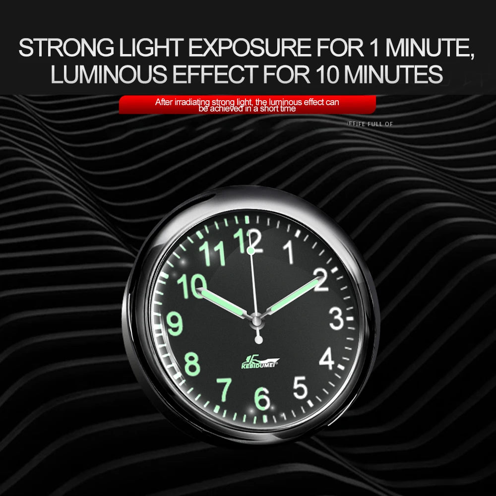 Car Clock Luminous Automobiles Internal Stick-On Mini Digital Watch Mechanics Quartz Clocks Auto Ornament Car Accessories