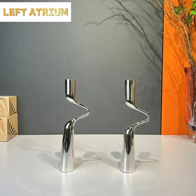 Luxury Metal Double Headed Candle Holder, Room Decoration Ornament, Dining Table Center Candle Holder, Living Room Decoration