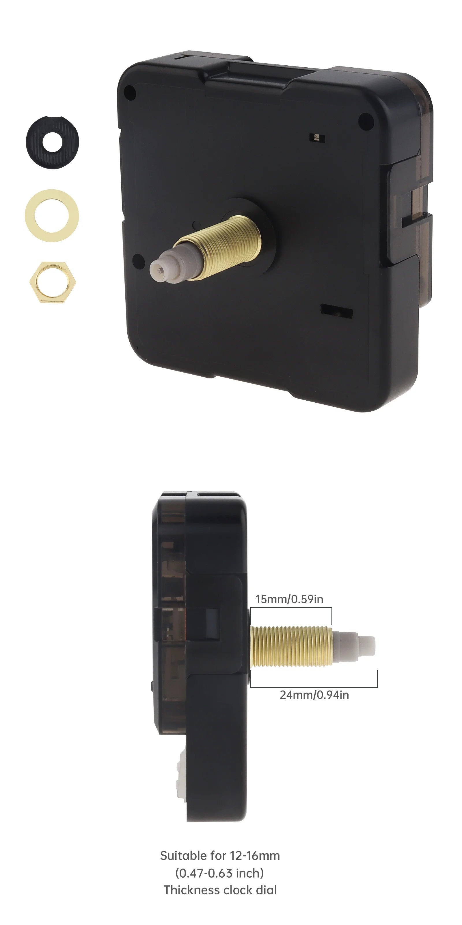 Quartz Battery Operated Silent Wall Clock Movement Mechanisms for DIY / Repair, Clock Parts Replacement