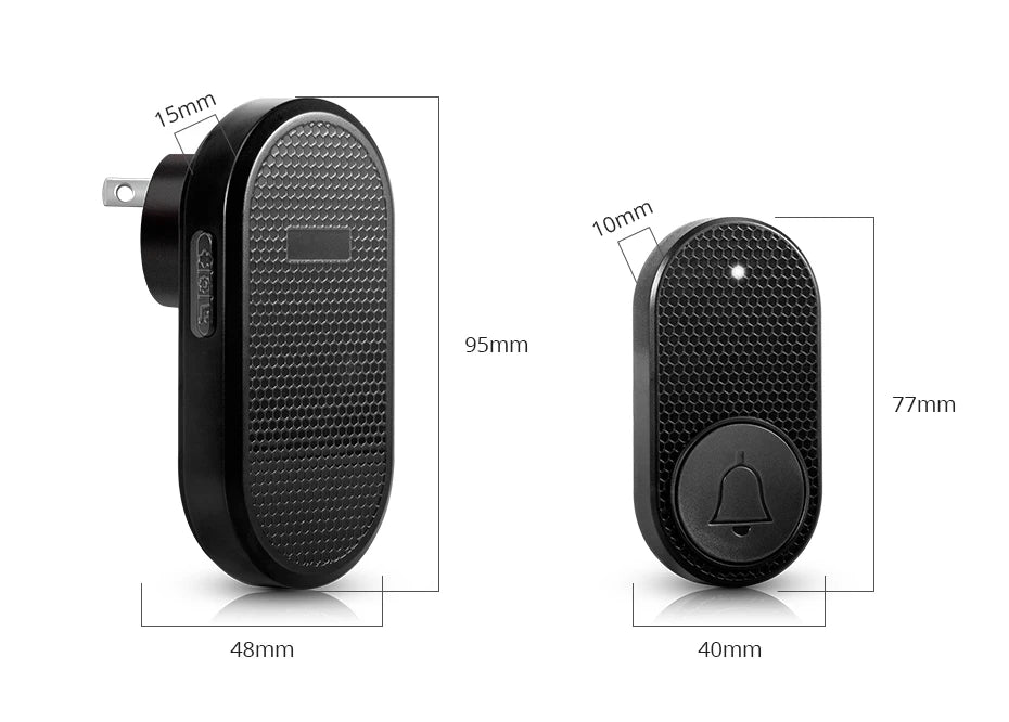 Wireless Doorbell with 33 Songs Melody Smart Home Welcome Chime Kit 4 Level Volume Intelligent Door Bell 150m Transmission