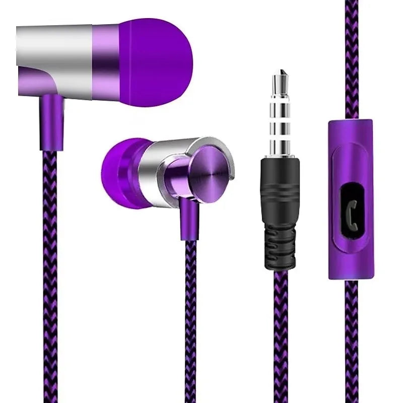 3.5mm Wired Headphones Noise Canceling In-Ear Sports Earphone Dual Driver Bass Stereo Gaming Headset HiFi Music Earbuds With Mic