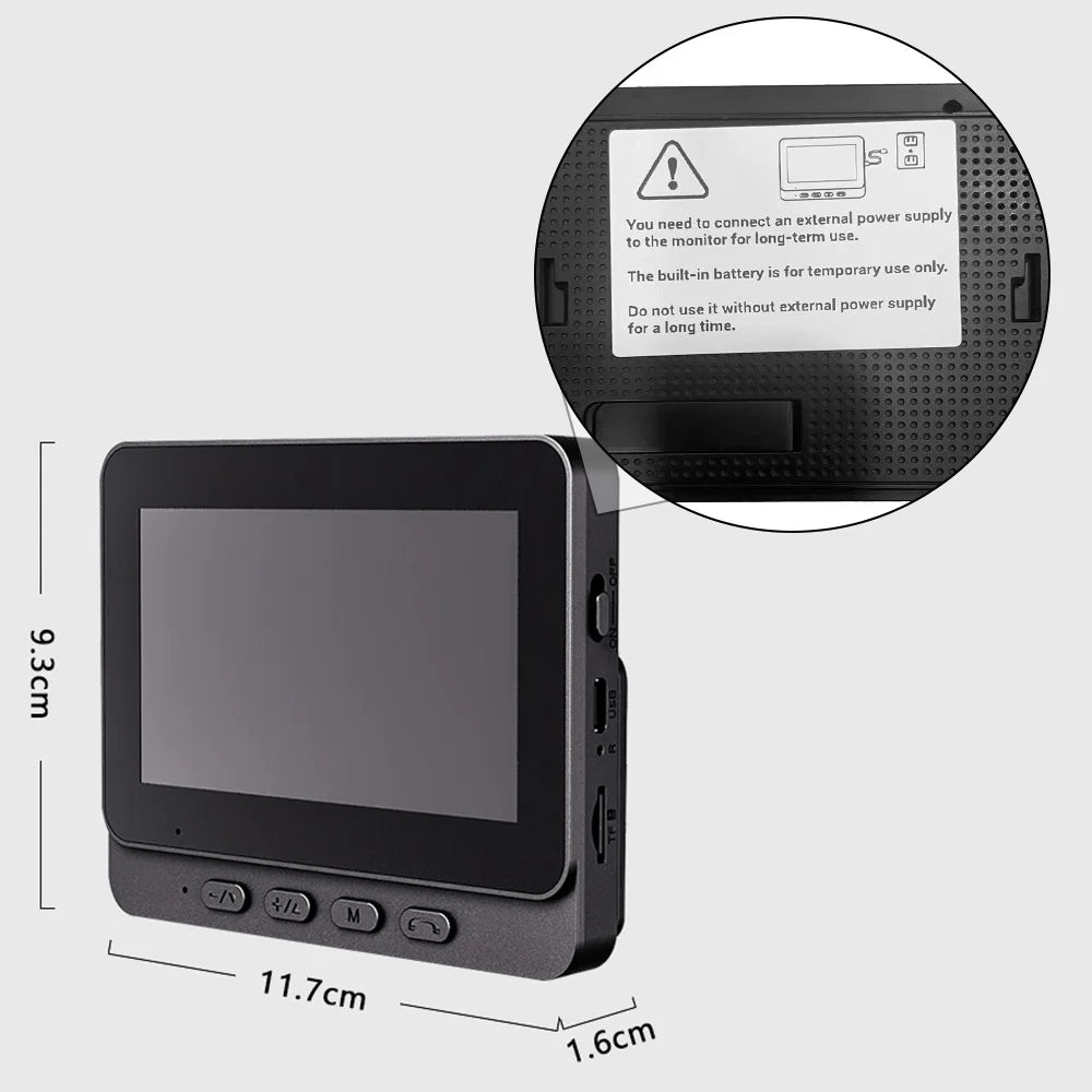 4.3'' IPS Screen 2.4G Wireless Visual Intercom Doorbell with Screen Smart High-definition Video Monitoring Two-Way Intercom