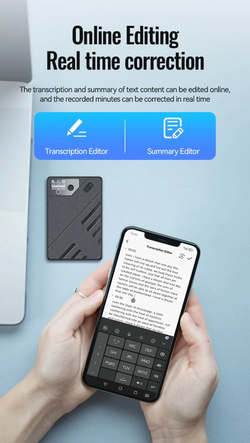 AI Voice Recorder ChatGPT APP Control Audio Mind Map Real Time Transcription, Summary, Translation Phone Calls Recording