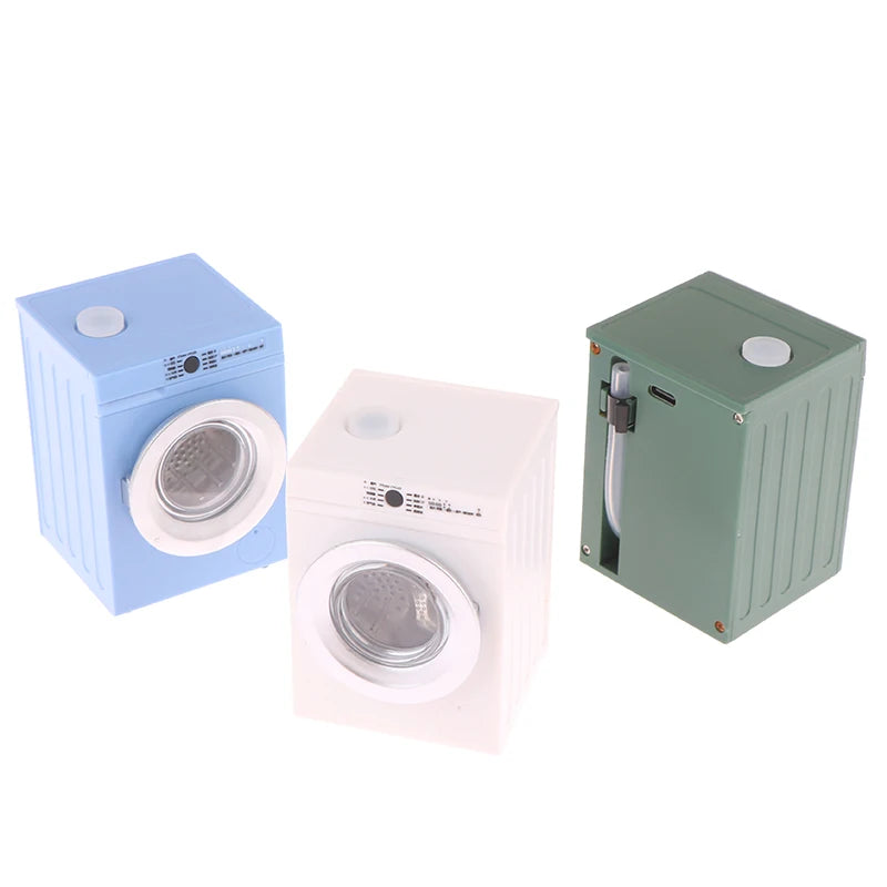 1Pcs Dollhouse Miniature Simulation Washing Machine Drum Washer Laundry Model Dollhouse Home Appliance Model Decor Toy