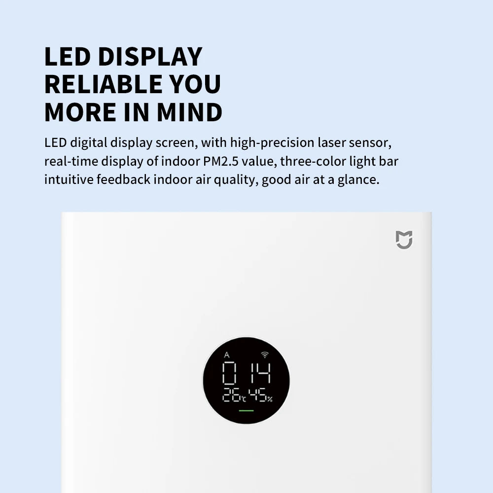 NEW MIJIA Smart Air Purifier 4 Lite LED Display Quadruple Purification Aldehyde Removal Home Air Ionizer 35.8dB(A) Low noise