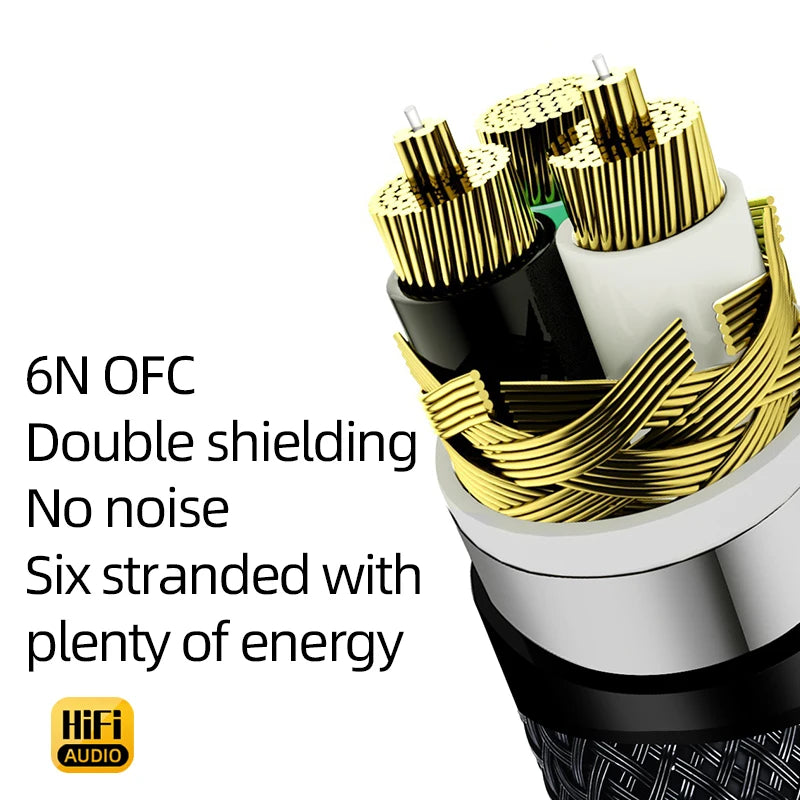 ATAUDIO HiFi EU Power Audio Cable High Quality 6N OFC Double Shielded with Gold-plated Plug AC Power Kabel for Speaker Amplifier