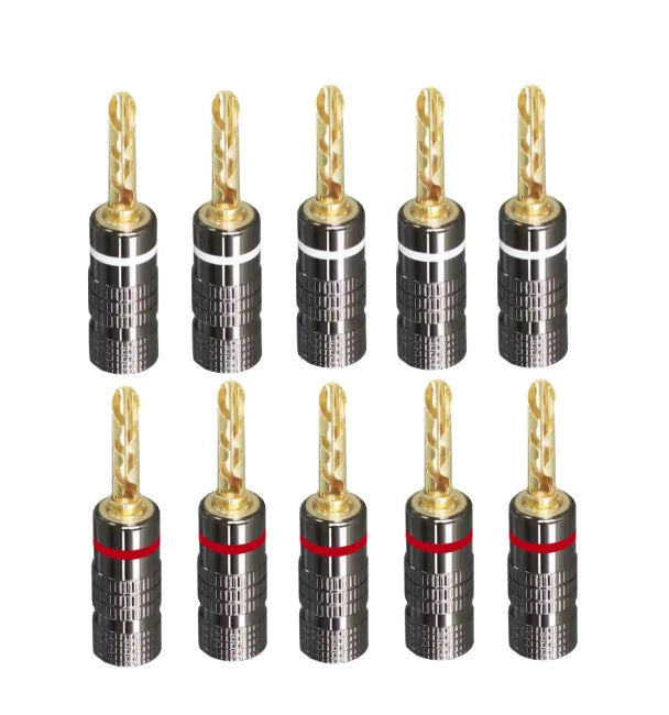 2/6/10/20/50pcs 4mm Banana Plugs Male Connector 24K Gold Plated Hifi Audio Speaker Banana Connectors for Speakers and Amplifiers