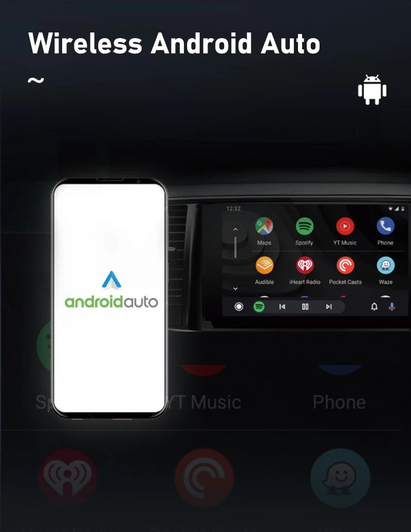 2- in-1  Wireless Android Auto Adapter Wireless CarPlay Dongle Car Intelligent Systems AI Smart Box For Car Wired CarPlay