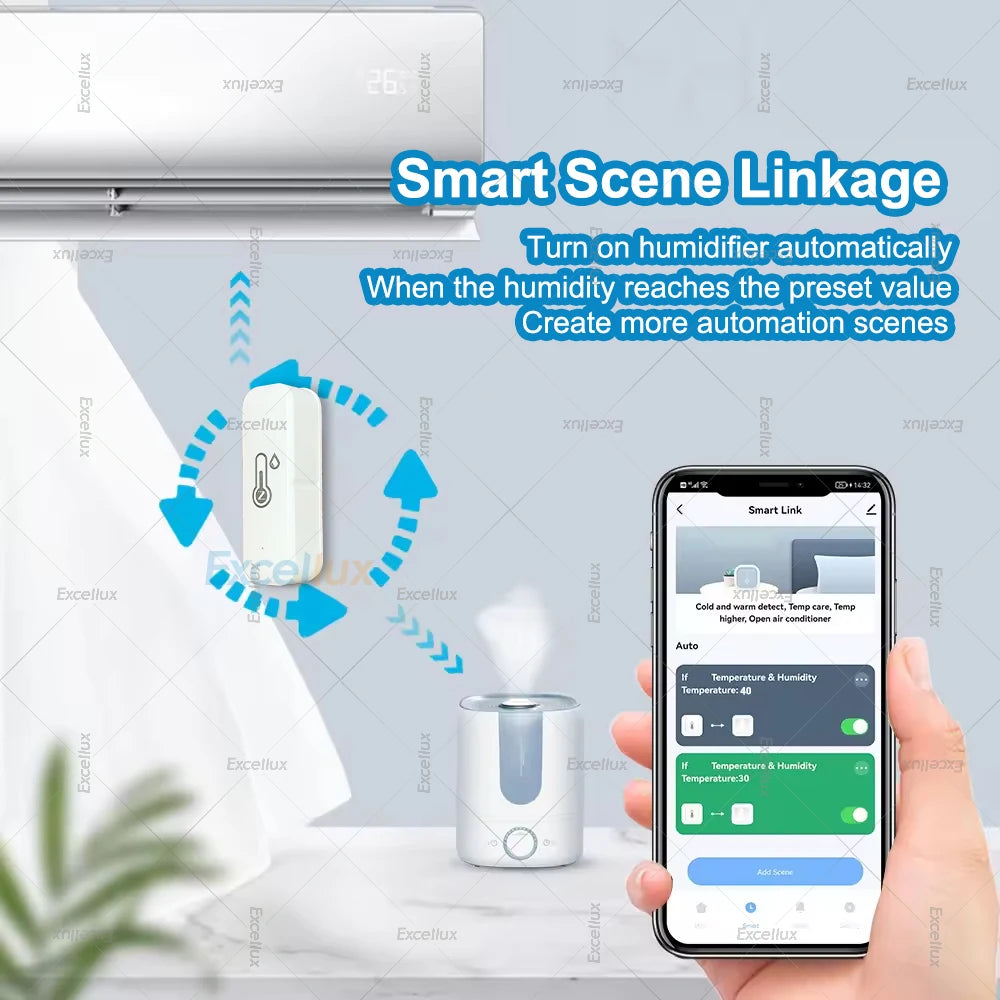 Smart Zigbee Temperature And Humidity Sensor Smart Home Hygrometer Thermometer APP Remote Monitoring Works with Zigbee Gateway