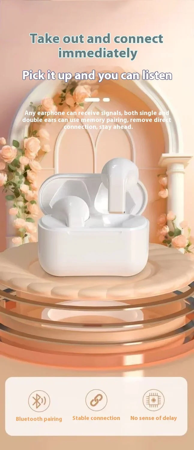 Mini Earphones Wireless Bluetooth Earbuds Long-Lasting TWS Noise Cancellation Headphones Extended Battery Life With Mic