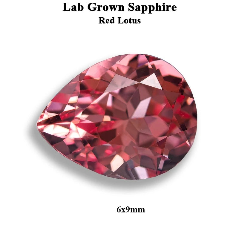 Lab Grown Sapphire Pear Cut Multiple Colors Available VVS1 Gemstone DIY Jewelry Making Materials with Selectable Certificate