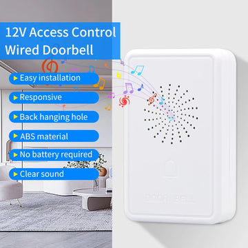 DC12V Wired Doorbell with Voice Prompt - IP54 Waterproof Access Control Intercom for Security Systems by Commercial/Residential