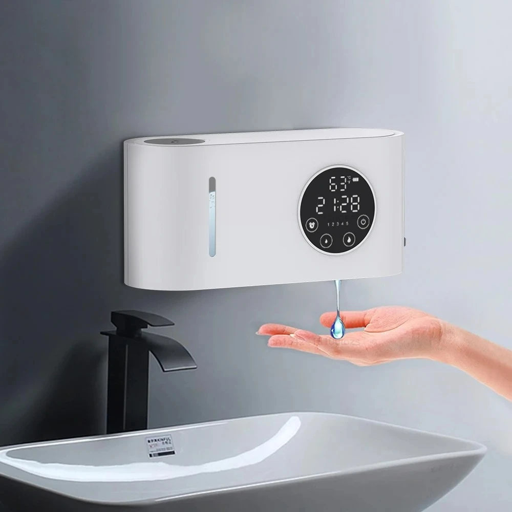 Automatic Soap Dispenser Wall-Mounted Non-Contact Sensor Soap Dispenser (With LED Screen) for Bathroom Kitchen Soap Dispenser