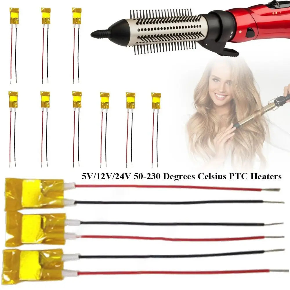 50-230 Degrees Celsius PTC Heaters 5V/12V/24V Heating Element Hair Dryer Accessories Curlers Heater Poultry Incubator Tools