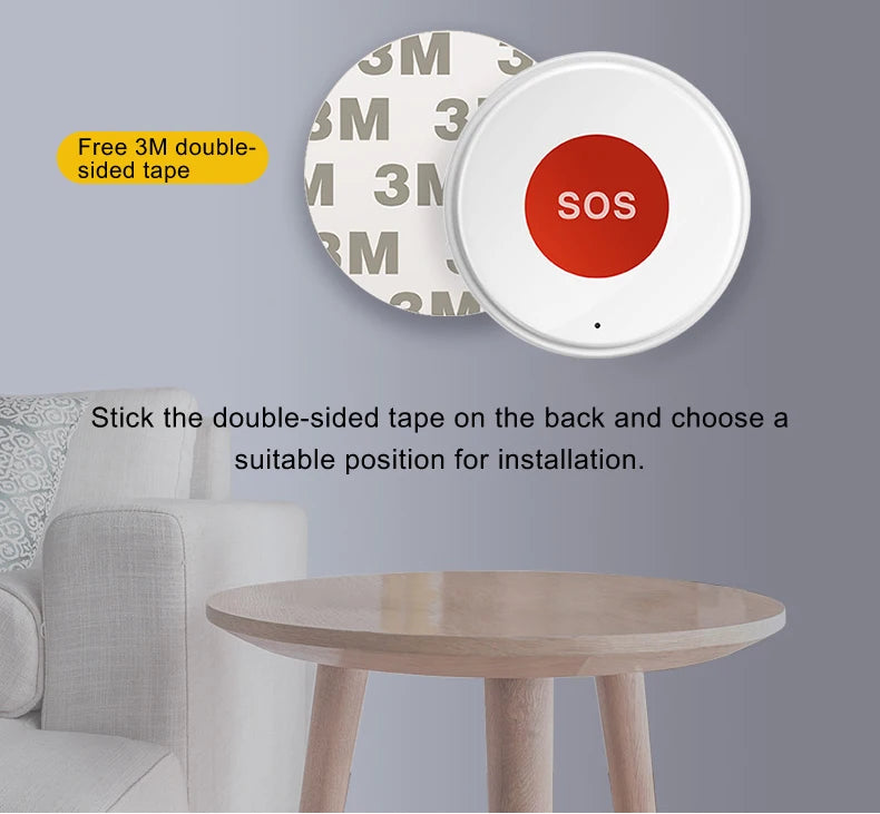 Smart Life APP WiFi SOS Emergency Button Tuya Home Security Elderly Children One Click Call Help Alarm Remote Notification