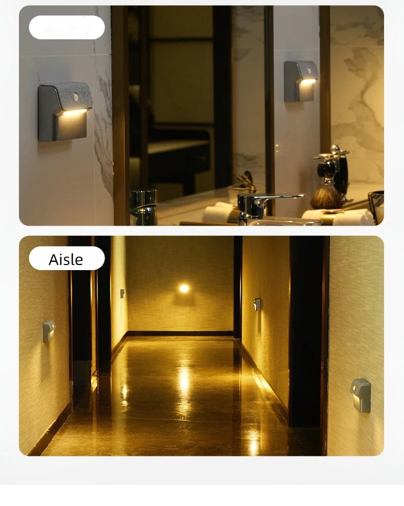 Smart Motion Sensor Wall Light - 2200Mah Usb-C Fast Charging, 3 Adjustable Brightness Levels, Multi-Device Connection, Suitable for Indoor/Outdoor Security Lighting