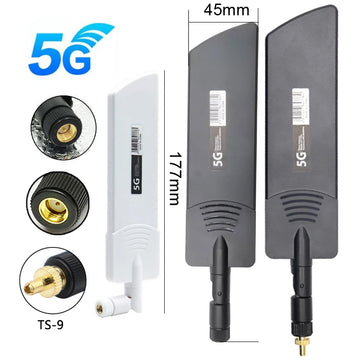 2-piece set, 5G 4G SMA external antenna, suitable for modems, routers, 40dBi folding signal amplifiers, wide range 600~6000Mhz