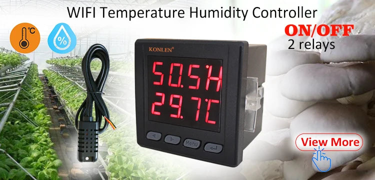 WIFI Dual Temperature Sensor Controller Tuya Thermometer Thermostat with 2 External Probe Boiler Water Heater Freezer Smartlife