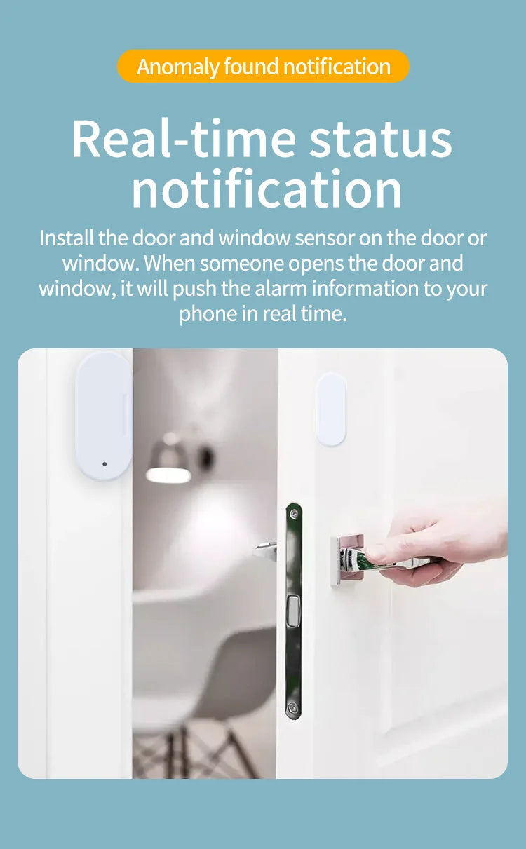Smart ZigBee 3.0 Door Window Sensor Lux Light Detect 2 in 1 Real Time Wireless Magnetic Alarm App Remote Control Home Security
