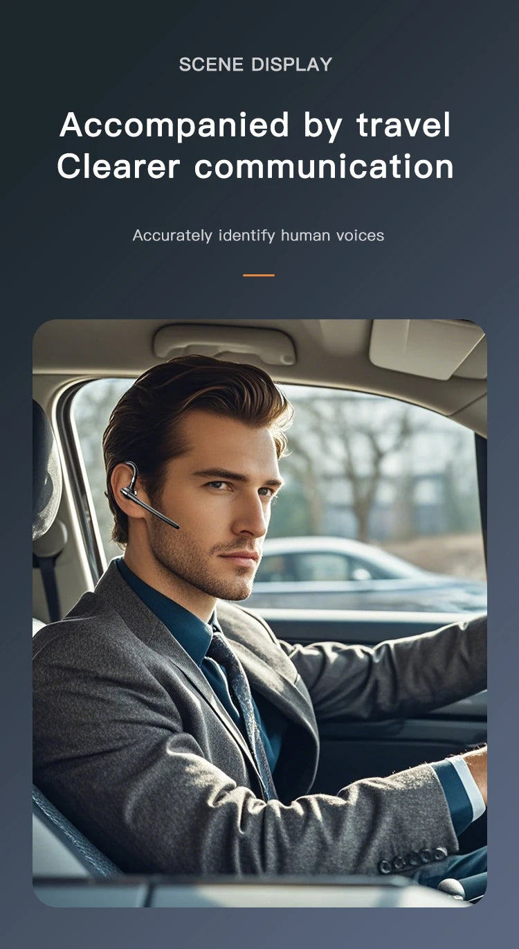 Bluetooth Earphones 5.4 Headphones Stereo Handsfree Noise Canceling Wireless Business Headset With ENC Mic For All Smart Phones