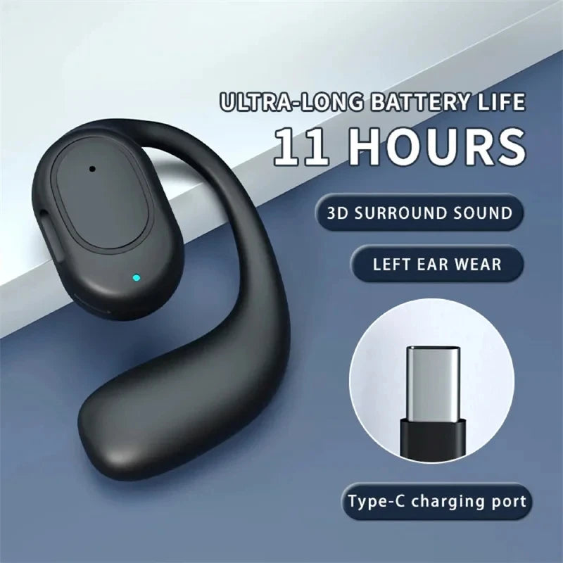 Premium Wireless Bluetooth Bone Conduction Headphones with Microphone – Handsfree, Noise Canceling, Driving & Sports Earphones