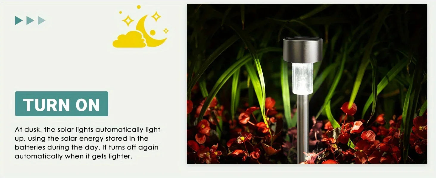 Outdoor Solar Landscape Lawn Lights Garden Lights Waterproof Decoration Lights for  Pathways Patio Yards Lawns Walkways