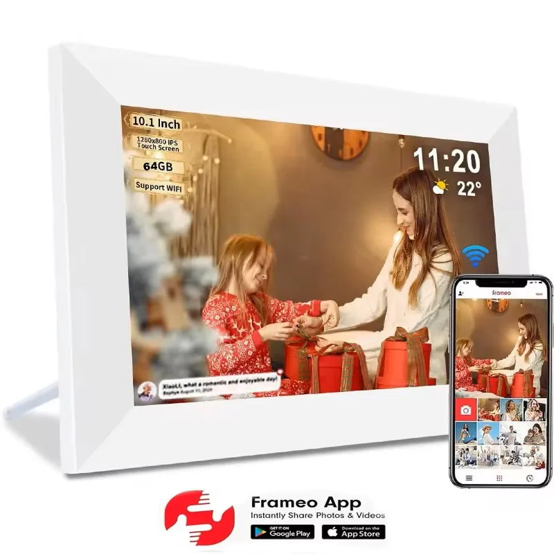 Frameo 10.1 Inch WiFi Digital Picture Frame 1280 * 800 IPS HD Cloud Smart Digital Photo Frame Wall Mountable Christmas Gift