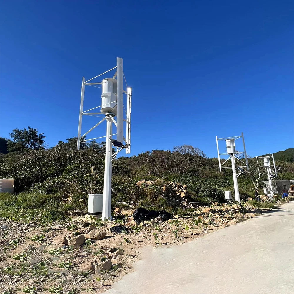 80KW Vertical Wind Turbine Windmill Generator Free Energy 220V 80KW 50KW 230V Household Farm Controller Off/On Grid Inverter