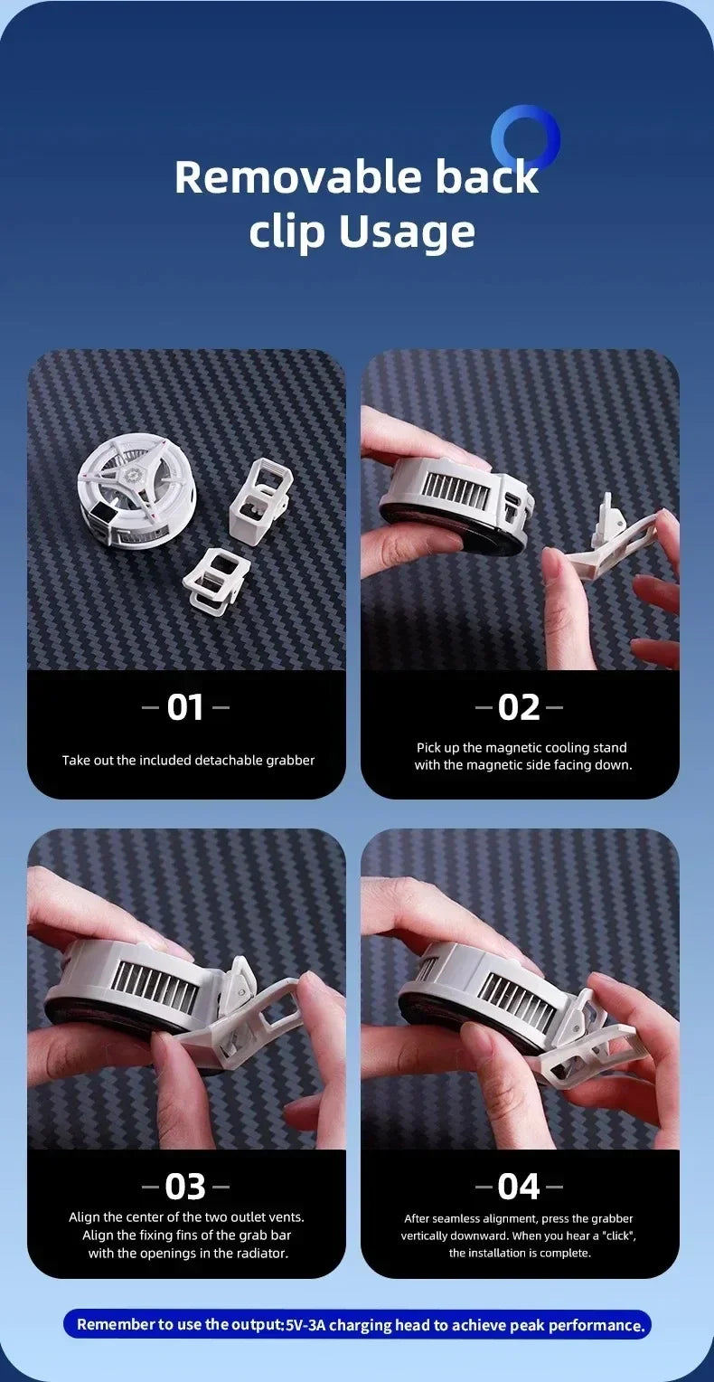 Magnetic Phone Cooler for PUBG Mobile Semiconductor Freeze Tech Digital Temp Display Back Clip Design Freeze Cooling