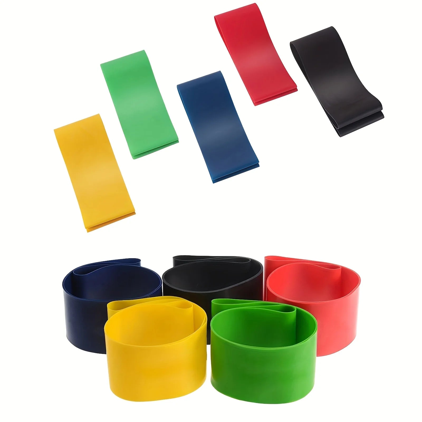 5Pcs Resistance Bands, Exercise Bands, Full Body Fitness Bands, Hips, Legs, Arms, Stretching, Home Gym, Fitness, Yoga and Pilates Stretching Bands