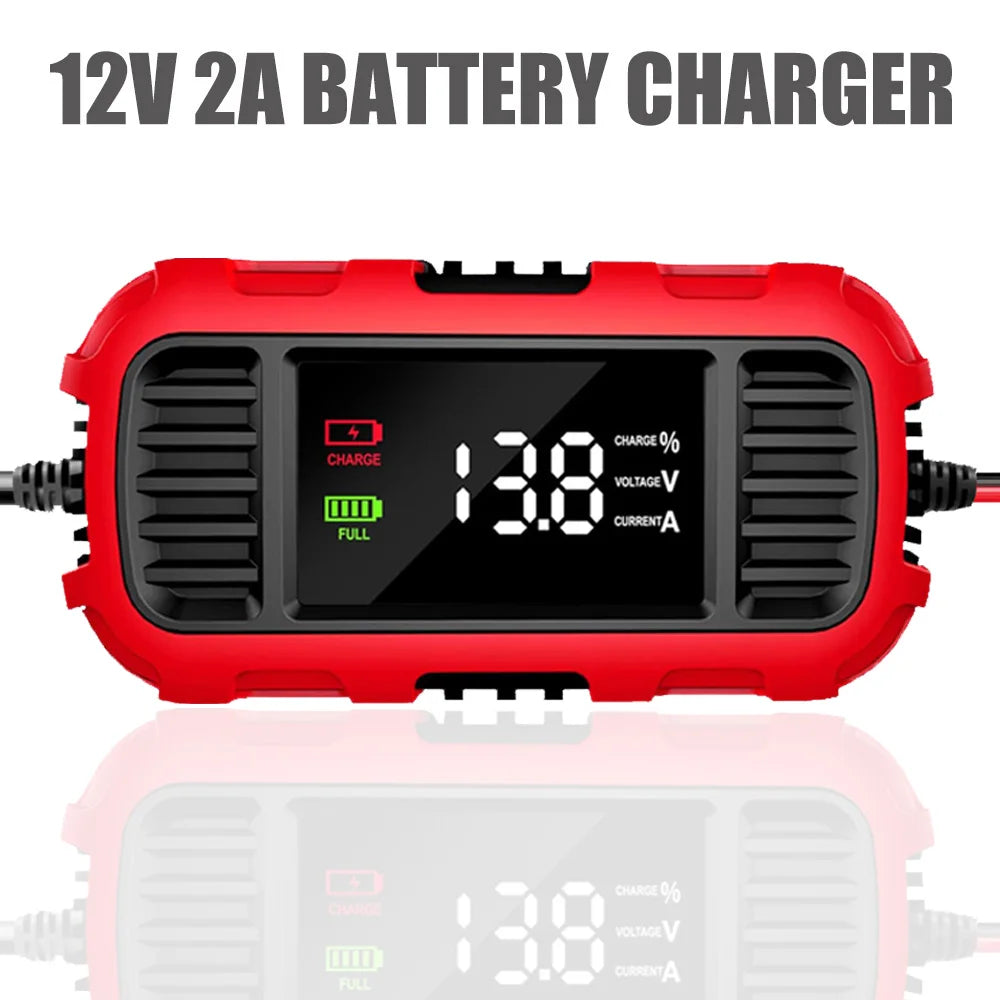 Smart Battery Charger For Lead-Acid Battery Charger Digital For Car Motorcycle Scooter Battery Charging Battery Maintenance