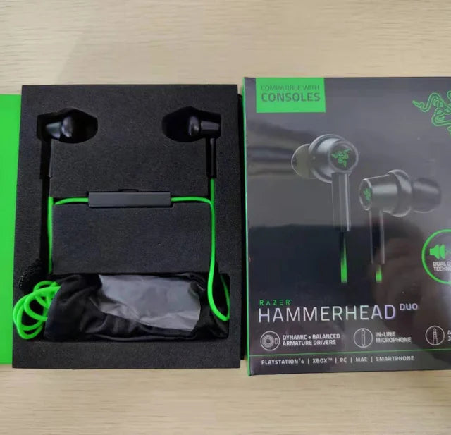 Razer Hammerhead Duo Earphone Compatible with Console High Quanlity Wired Headphones In-ear Wired Earphones