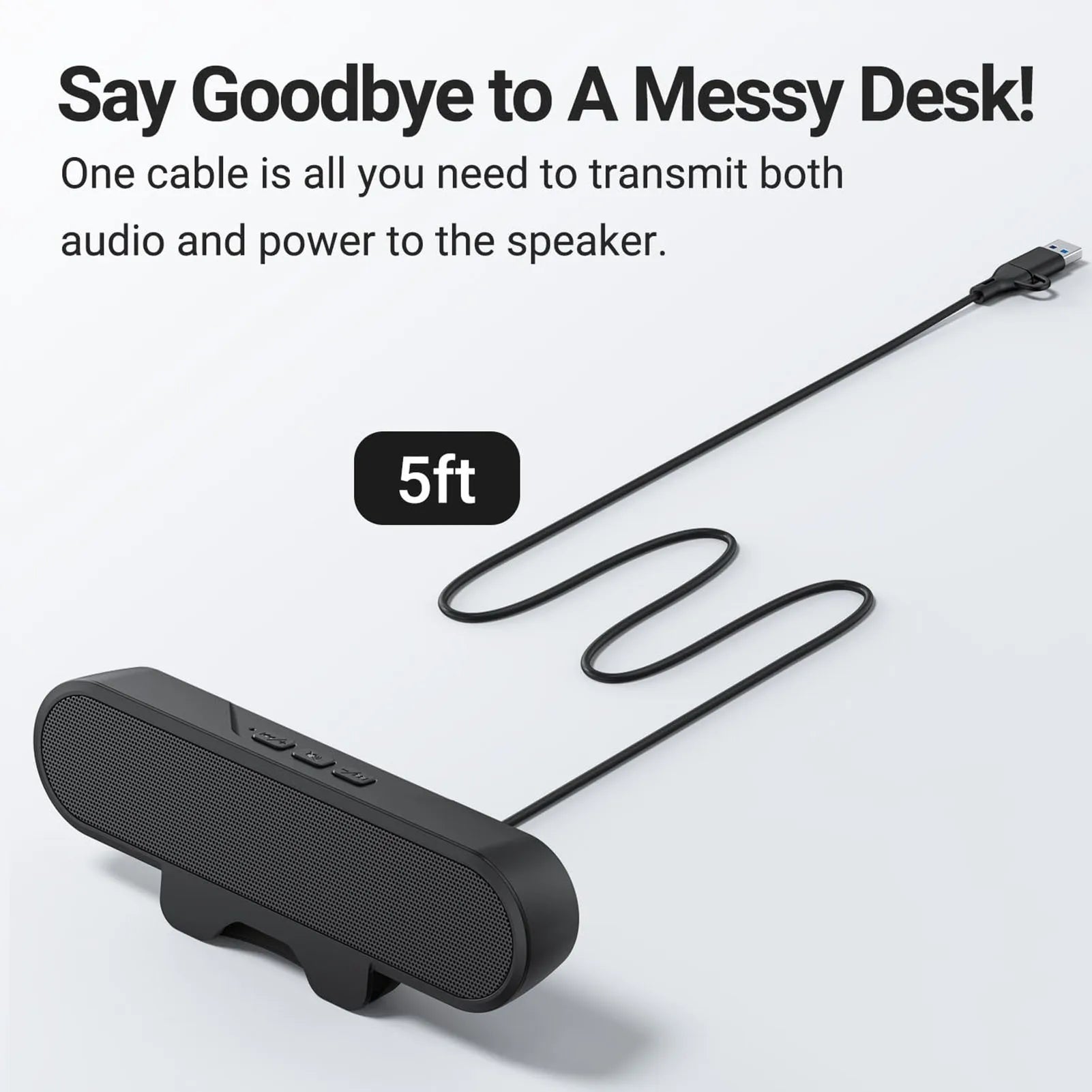Computer Speaker Volume Control Loud Sound Desktop PC Speaker Easily Clamps Display High Definition Stereo for Entertainment