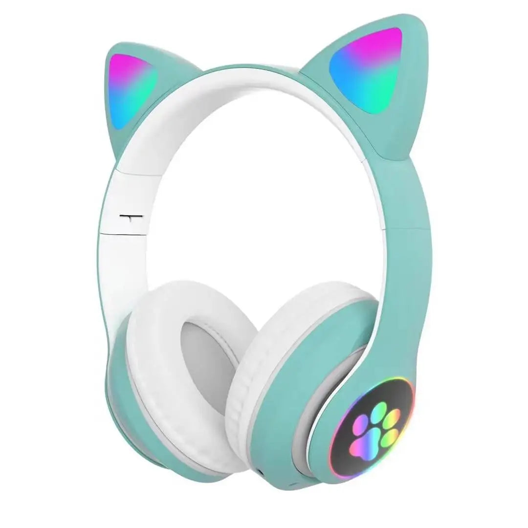 Wireless Headphones Cat Ears Bluetooth Earphones Stereo Music Earbuds Bluetooth Sports Gaming Headset with Mic for Phones