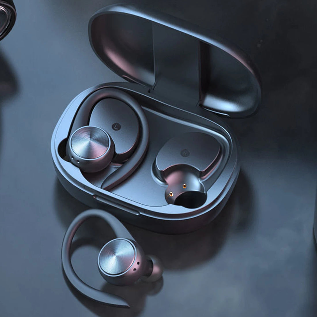 Wireless Bluetooth 5.0 Sports Headphone IPX5 Earbuds w/500mAh Charging Case Ear Hooks Earphones 3D HiFi In-Ear Wireless Headset