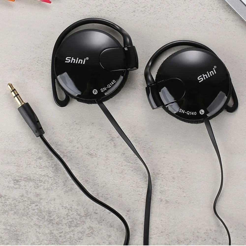 3.5mm Wired Bass Headphones Ear Hook Headset Sports Music Game Wired Earpiece For Mp3 Computer Mobile Telephone