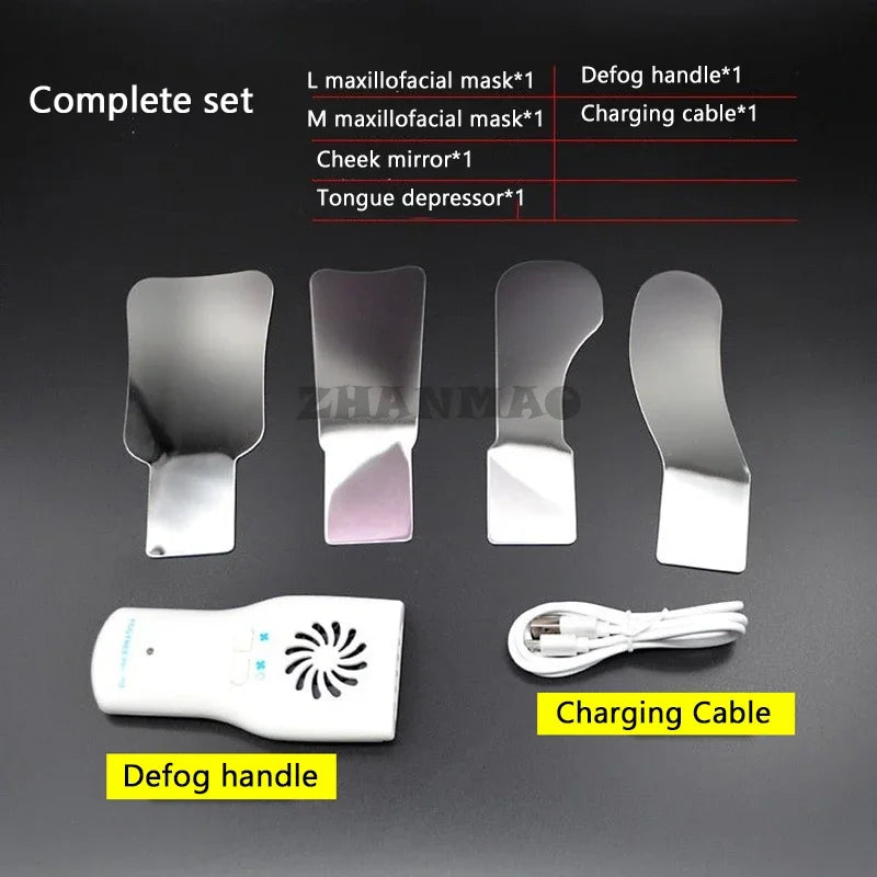 Orthodontic Mirror with Light, Anti Fog, Double-sided Stainless Steel Reflector for Orthodontic Photography