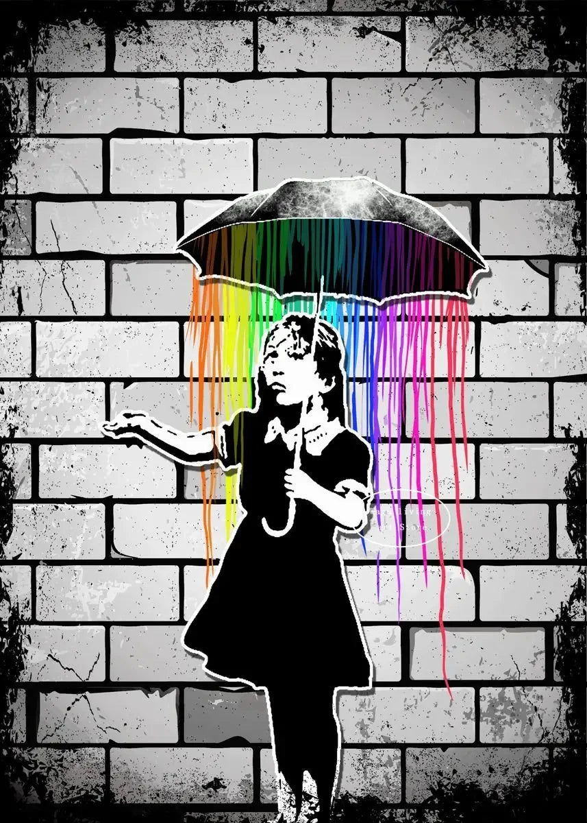 Classic Retro Wall Art Banksy Street Graffiti HD Canvas Print Poster Home Living Room Bedroom Decorative Painting